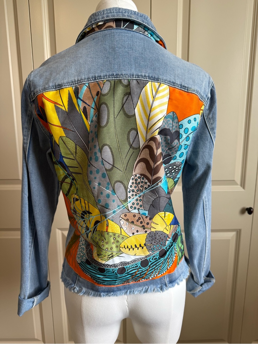Light Blue Distressed Denim Jacket - Women's Jean Jacket - Picture 2 of 6